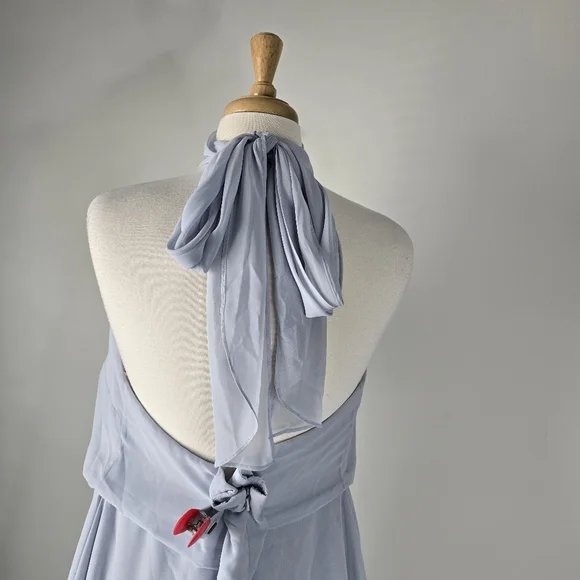 Jenny Yoo Brett A-Line Halter High Neck Chiffon Bridesmaid Formal Dress Size 22 - Picture 9 of 16
